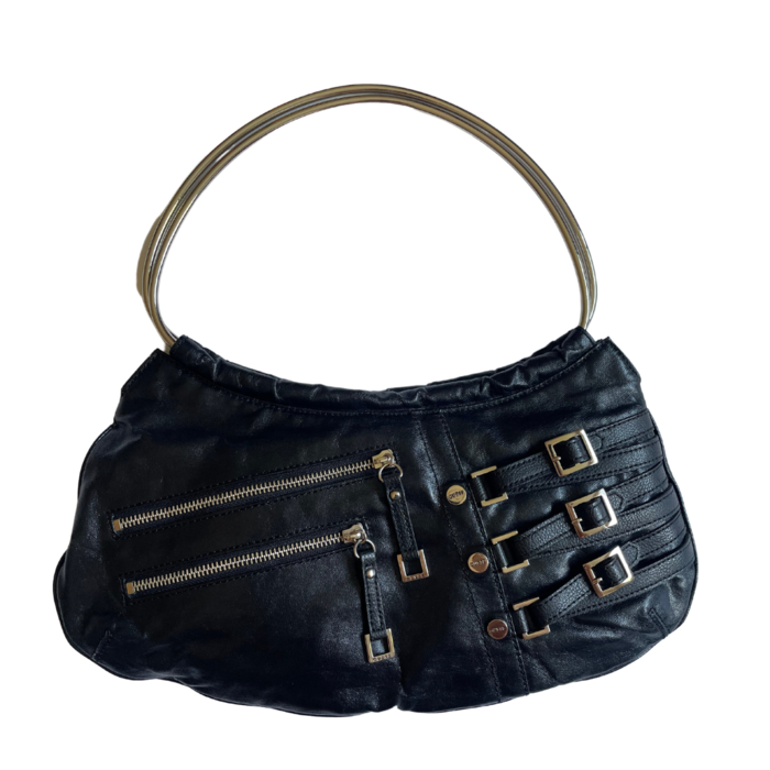 Guess bag black rigid handle