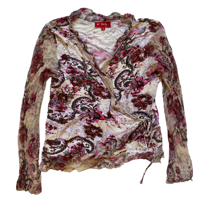 Printed lingerie t-shirt with transparent sleeves