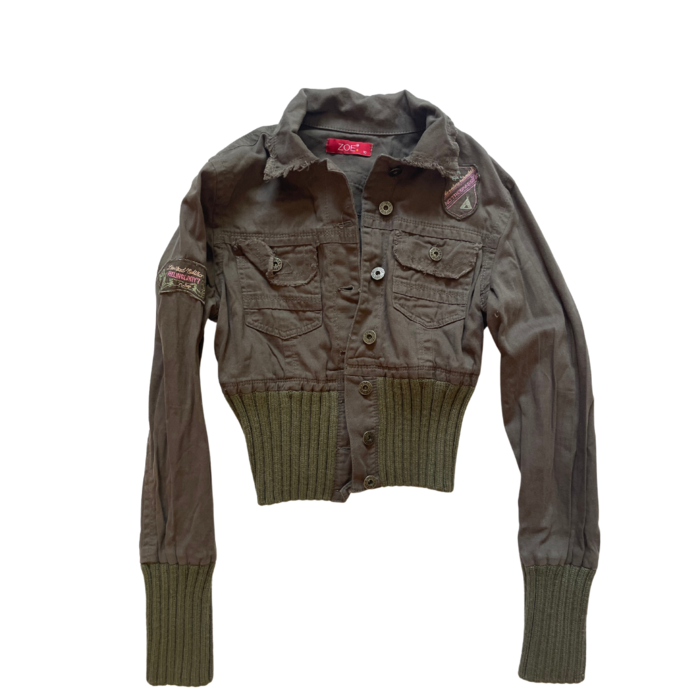 Khaki cargo style mini jacket