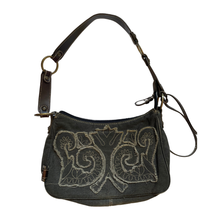 Shoulder bag Guess cloth with embroidered print