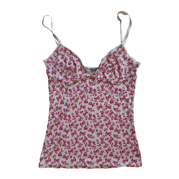 D&G strapless top fuchsia print