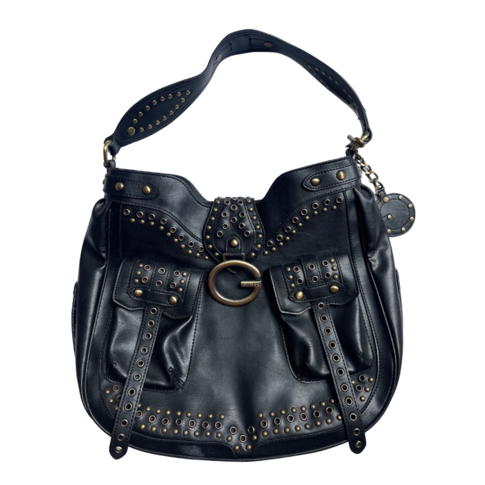 Guess studded shoulder bag black
