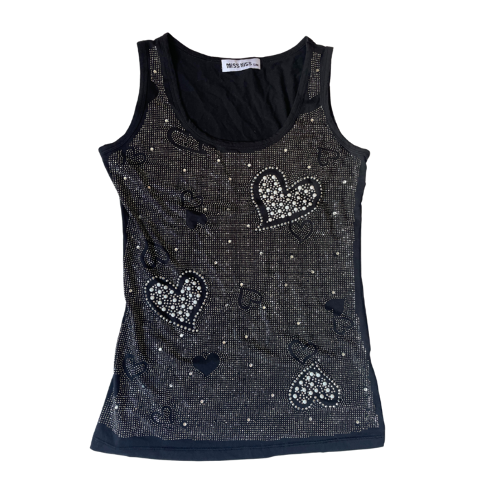 Strappy top with glitter heart